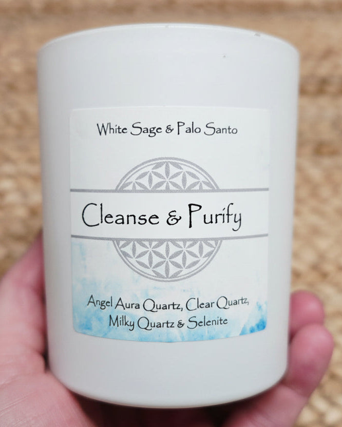 Cleanse & Purify Crystal Intention Candle