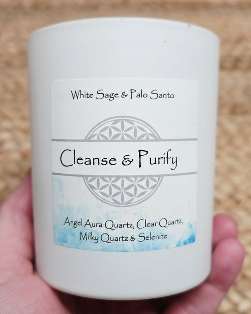 Cleanse & Purify Crystal Intention Candle