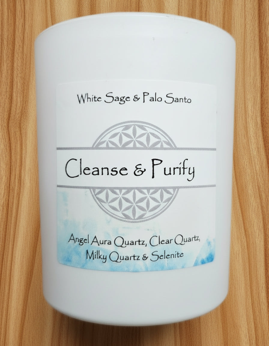 Cleanse & Purify Crystal Chip Intention Candle