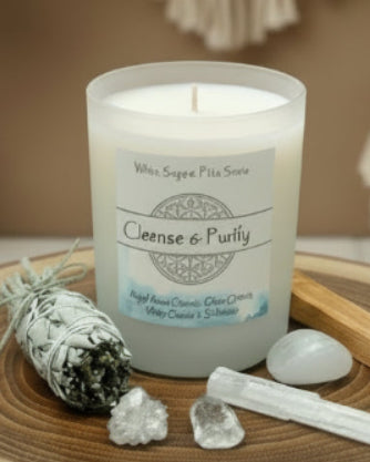 Cleanse & Purify Crystal Chip Intention Candle
