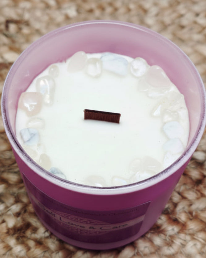 Self-Love and Care Crystal Intention Candle