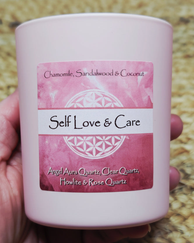 Self-Love and Care Crystal Intention Candle