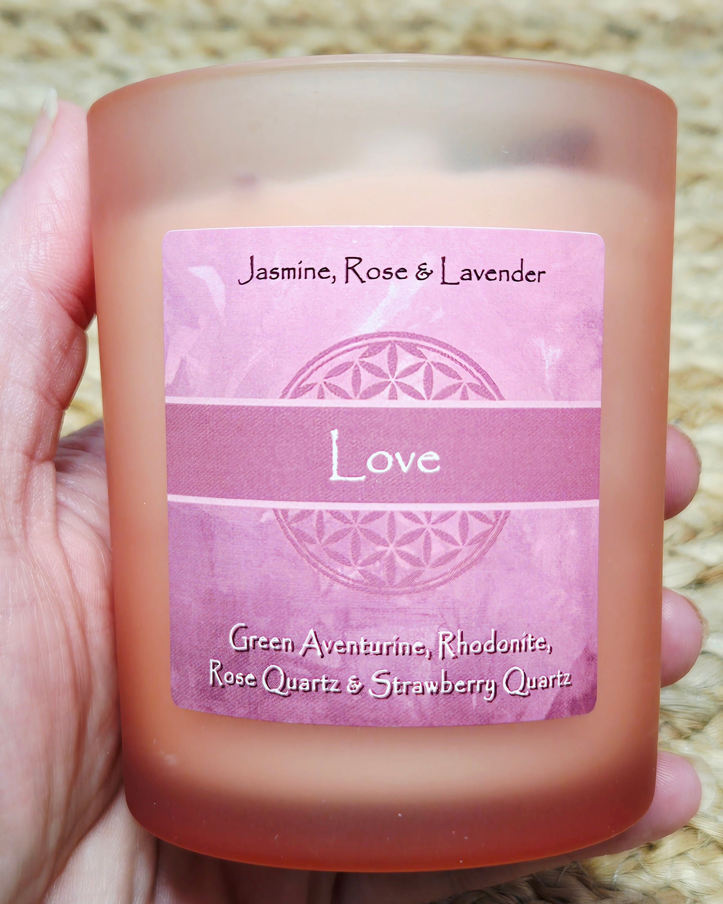 Love Crystal Intention Candle