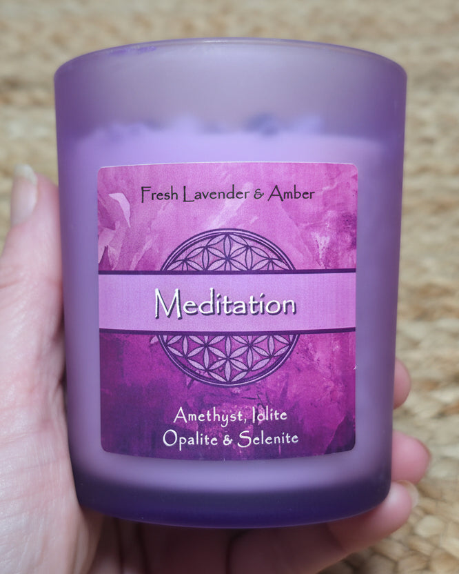 Meditation Crystal Intention Candle