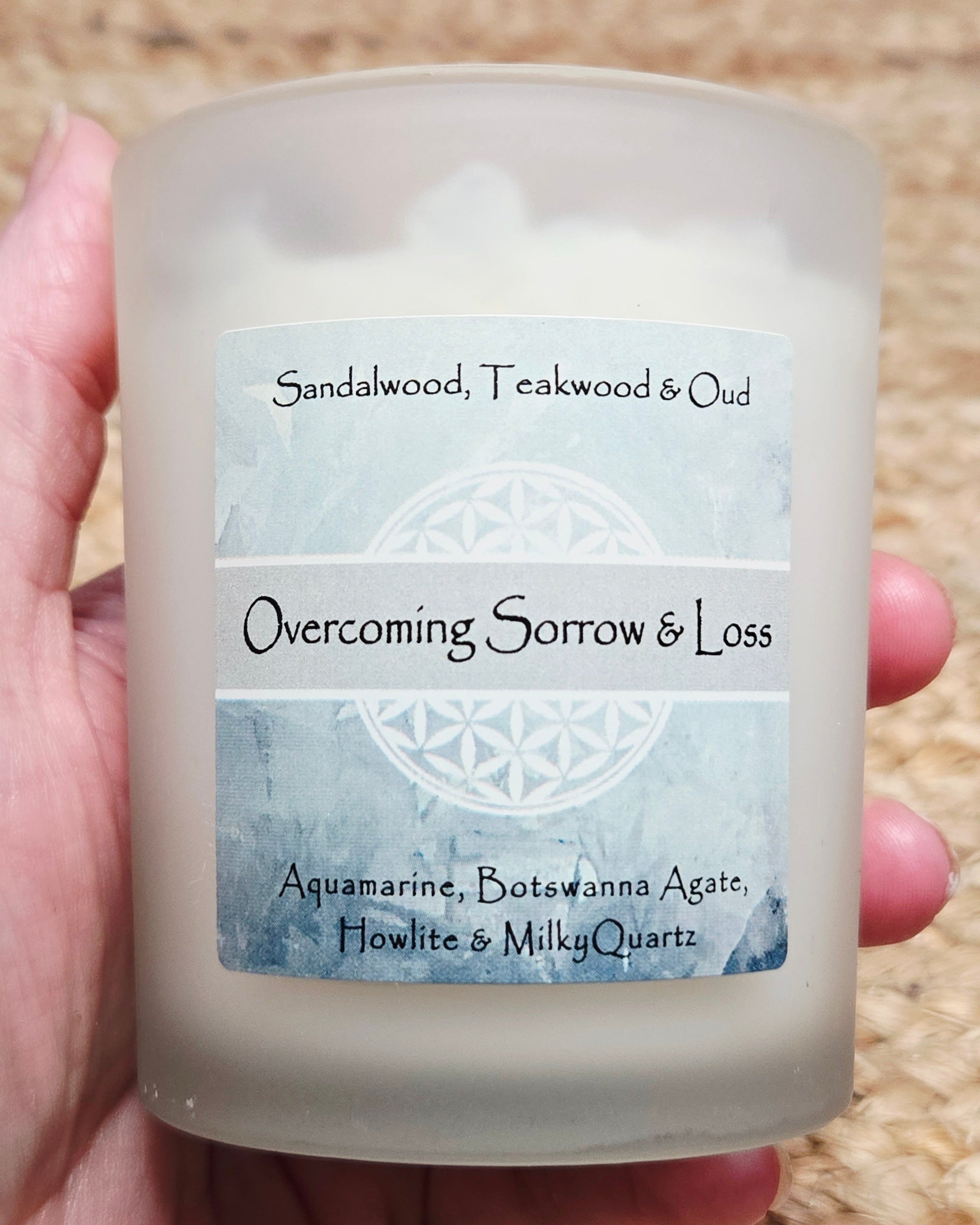 Overcoming Sorrow & Loss Crystal Intention Candle