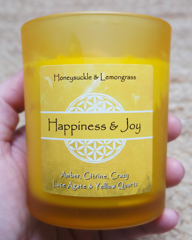 Happiness & Joy Crystal Intention Candle