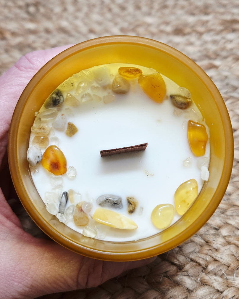 Happiness & Joy Crystal Intention Candle