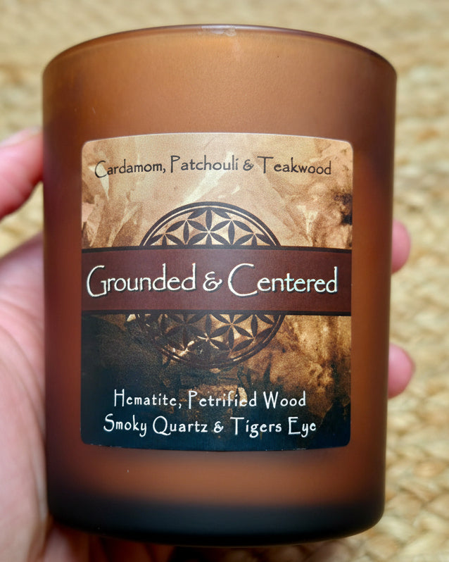 Grounded & Centered Crystal Intention Candle