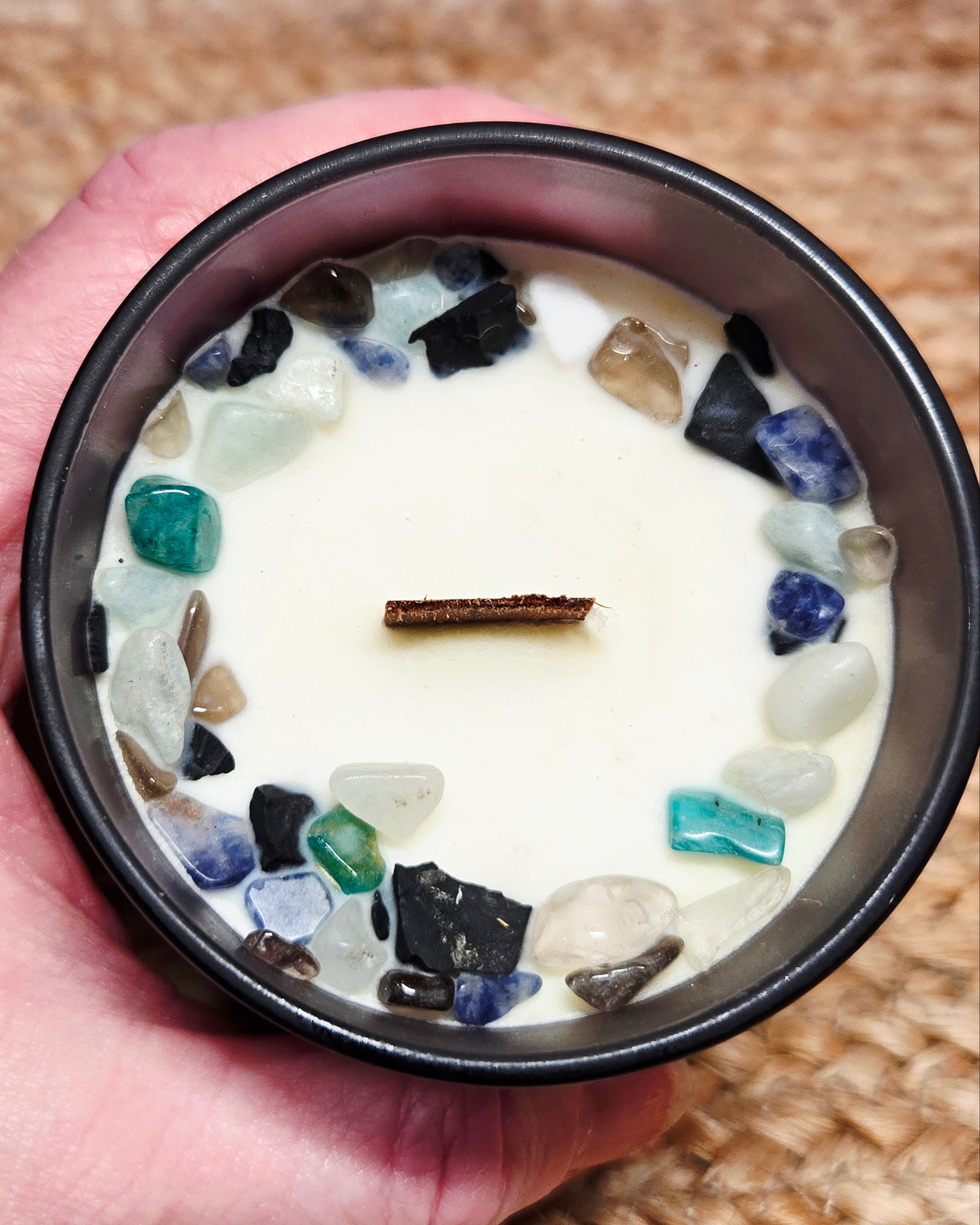 Toxic Energy Shield Crystal Intention Candle