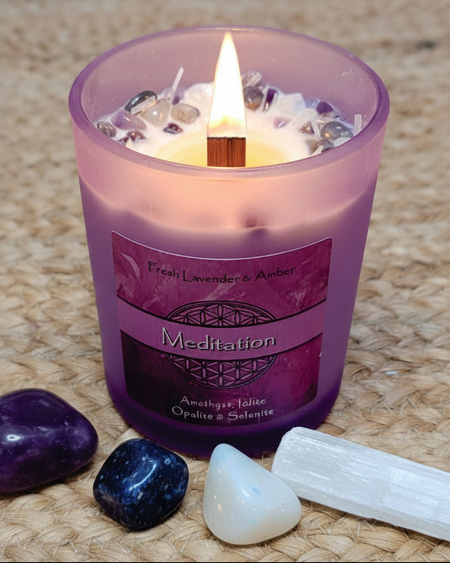 Meditation Crystal Intention Candle