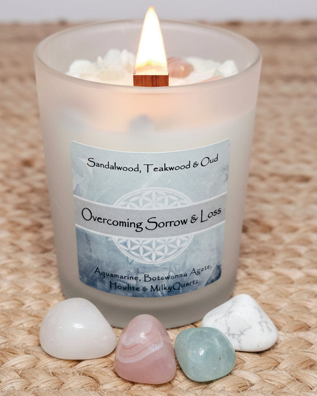 Overcoming Sorrow & Loss Crystal Intention Candle