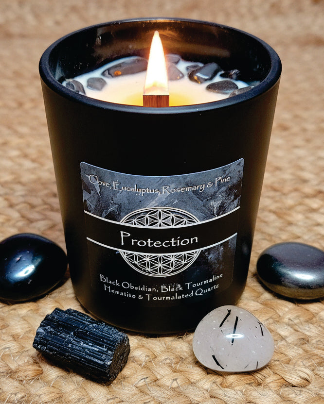 Protection Crystal Intention Candle