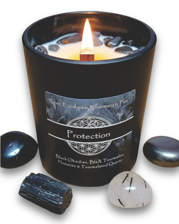 Protection Crystal Intention Candle