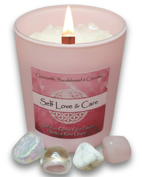 Self-Love and Care Crystal Intention Candle