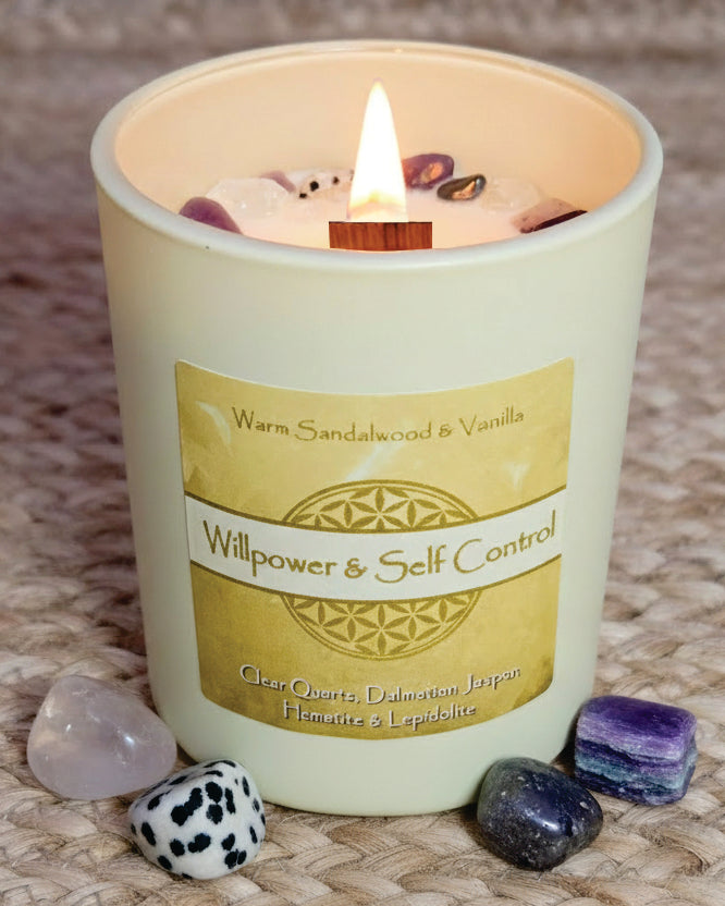 Willpower & Self Control Crystal Intention Candle