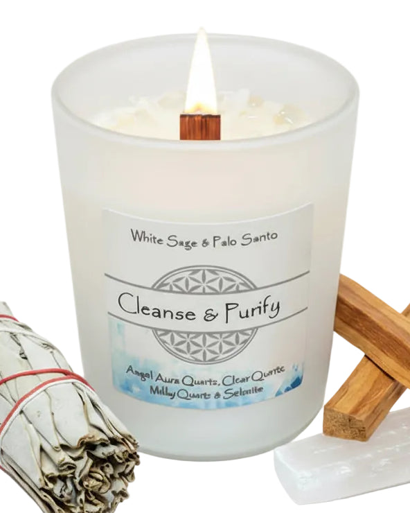 Cleanse & Purify Crystal Intention Candle
