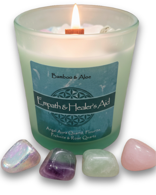 Empath and Healers Aid Crystal Intention Candle