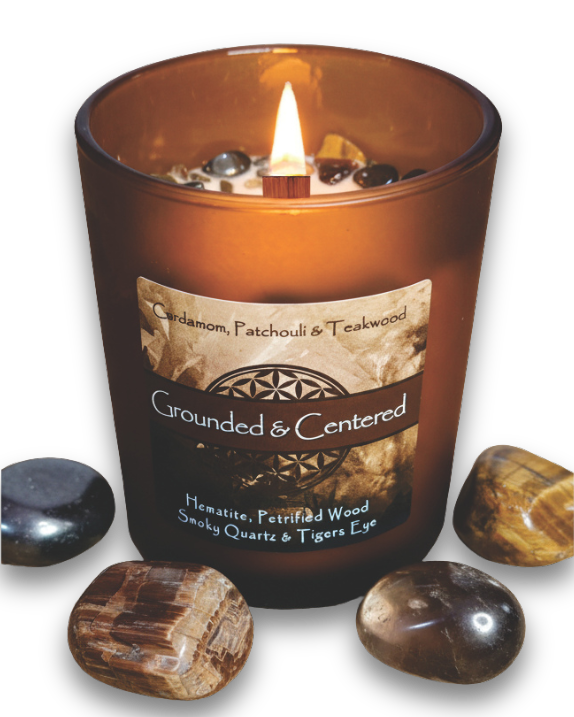 Grounded & Centered Crystal Intention Candle