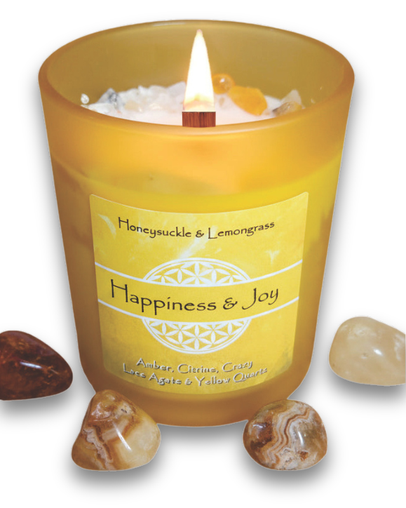 Happiness & Joy Crystal Intention Candle