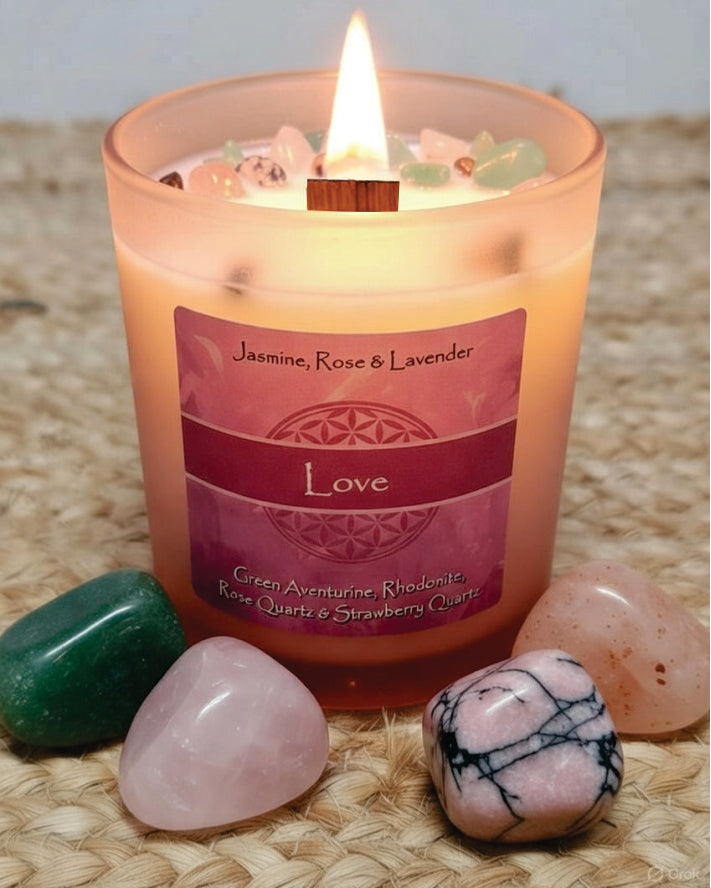 Love Crystal Intention Candle