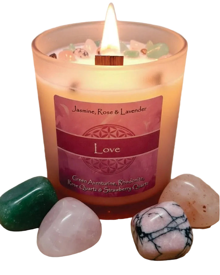 Love Crystal Intention Candle